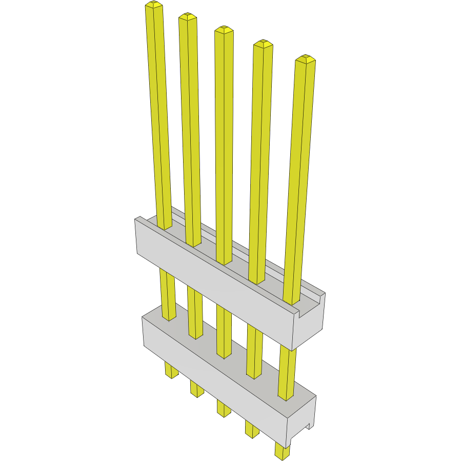 Samtec-HW-05-12-G-S-400-110 Cabezales del conector y receptáculos PCB Conn Board Stacker HDR 5 POS 2.54mm Solder ST Top Entry Thru-Hole Bulk