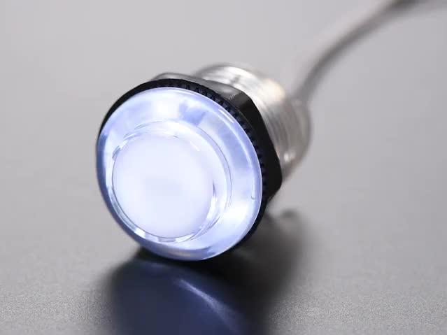 Adafruit Industries-3491 Botón pulsador Switch Push Button OFF Mom SPST Round Button 0.01A 5VDC Momentary Panel Mount Solder Lug