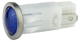 Visual Communications-1092QD6-28V Panel Mount Indicators Panel Mount Indicator Round 0.5" LED 28V Tab Semi-Dome Blue