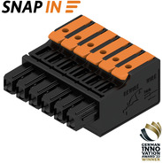 Weidmuller-2741600000 Steckverbinder, Klemmenblöcke Conn Plug-in Terminal Block F 6 POS 5mm Snap In ST Cable Mount 18.5A Box