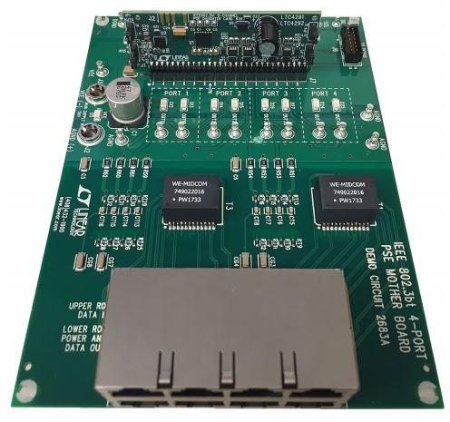 Analog Devices-DC2685A Energiemanagement, Entwicklungsplatinen und -kits DC2683A and DC2684A LTC4292/LTC4291 4-Port IEEE 802.3bt PSE