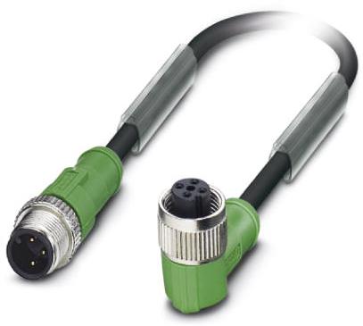 PHOENIX CONTACT-1693209 Assemblaggio cavo Altro Sensor/Actuator cable, 3-position, PUR, halogen-free, Black-gray RAL7021, Plug, straight M12, A-coded, on Socket, angled M12, A-coded,PIN 2+4 bridged, Cable length: 10 m