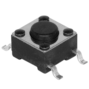 Same Sky (formerly CUI Devices)-TS04-66-50-BK-260-SMT-TR Switch Tactile Switch Tactile OFF (ON) SPST Round Button Gull Wing 0.05A 12VDC 60000Cycles 2.6N SMD T/R