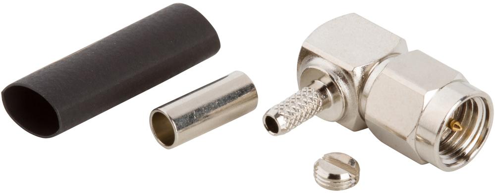 Amphenol RF-901-9881-RFX Raccordement FR Conn SMA 0Hz to 12.4GHz 50Ohm Crimp RA Cable Mount PL Gold