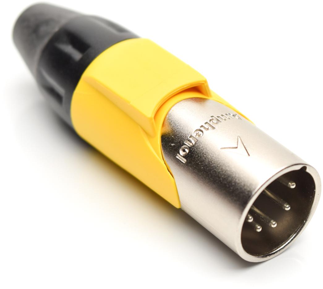 Amphenol-AX5M4M Connector Audio and Video Conn XLR Connector M 5 POS Solder Cup ST Cable Mount 5 Terminal 1 Port Box