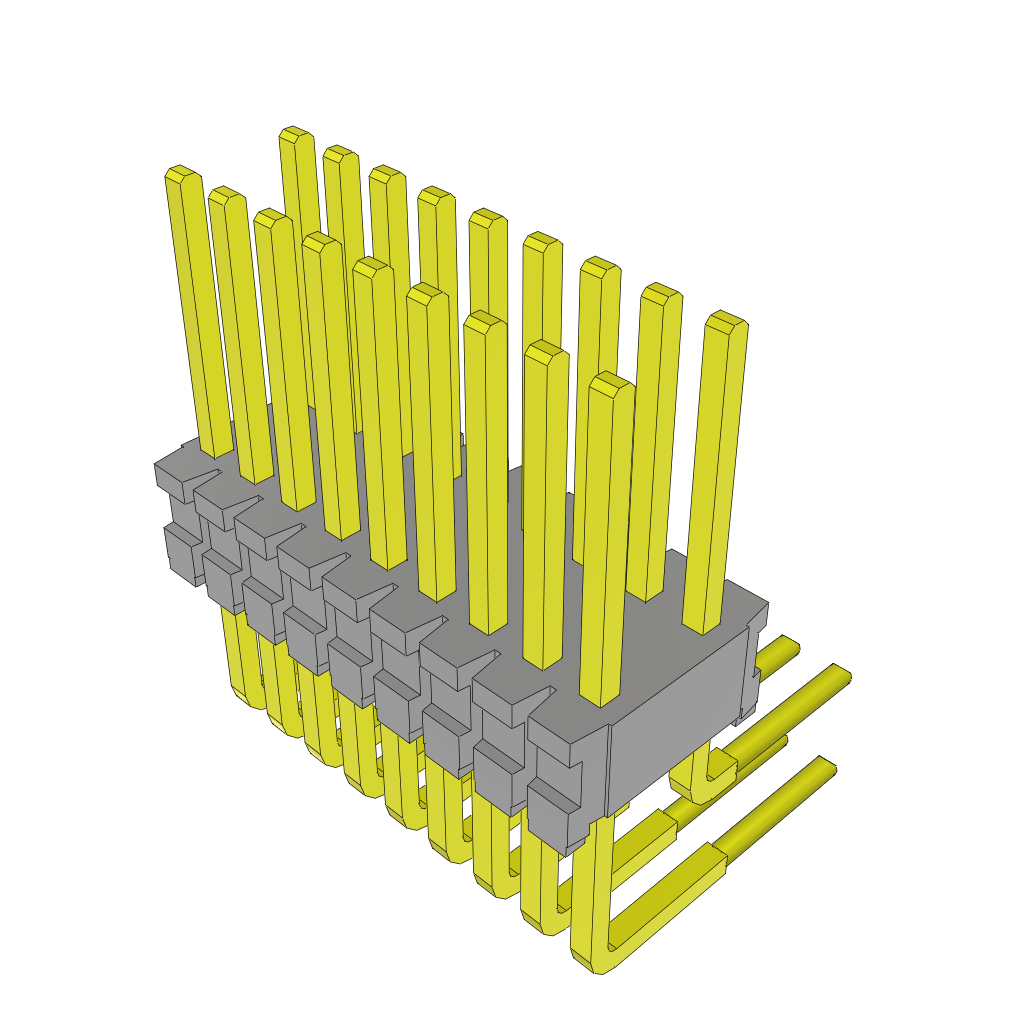 Samtec-TMS-109-01-S-D-RA Piastre connettori e prese PCB Conn Unshrouded Header HDR 18 POS 1.27mm Solder RA Side Entry Thru-Hole Tube