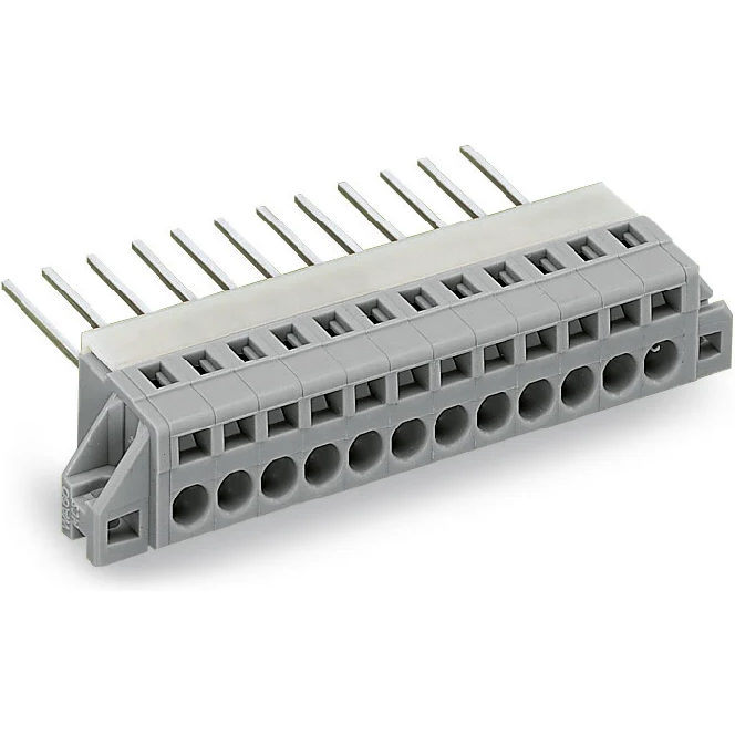 WAGO-731-132 Steckverbinder, Klemmenblöcke 1-conductor feedthrough terminal strip, for flush-mounting, 2-pole, Pin spacing 5 mm / 0.197 in, Wire-wrap pin 1 x 1 mm