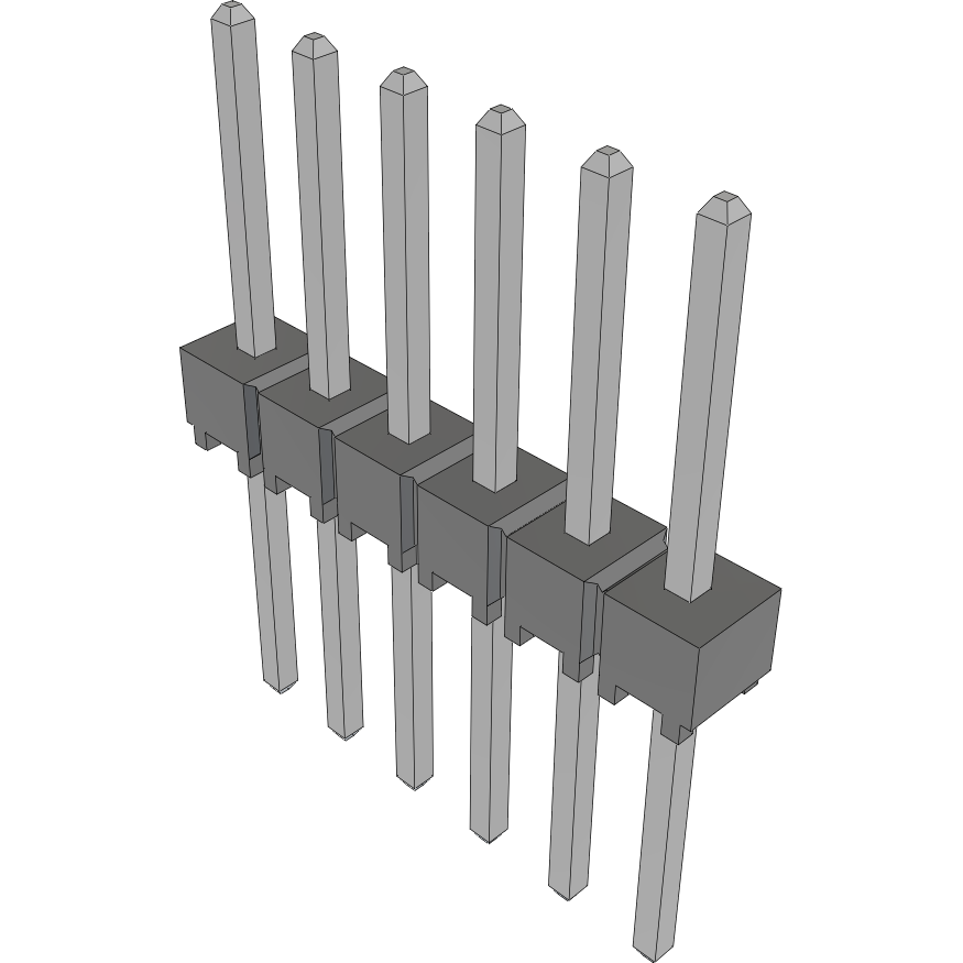 Samtec-HTSW-106-16-T-S Connector Headers and PCB Receptacles Conn Unshrouded Header HDR 6 POS 2.54mm Solder ST Top Entry Thru-Hole Bulk