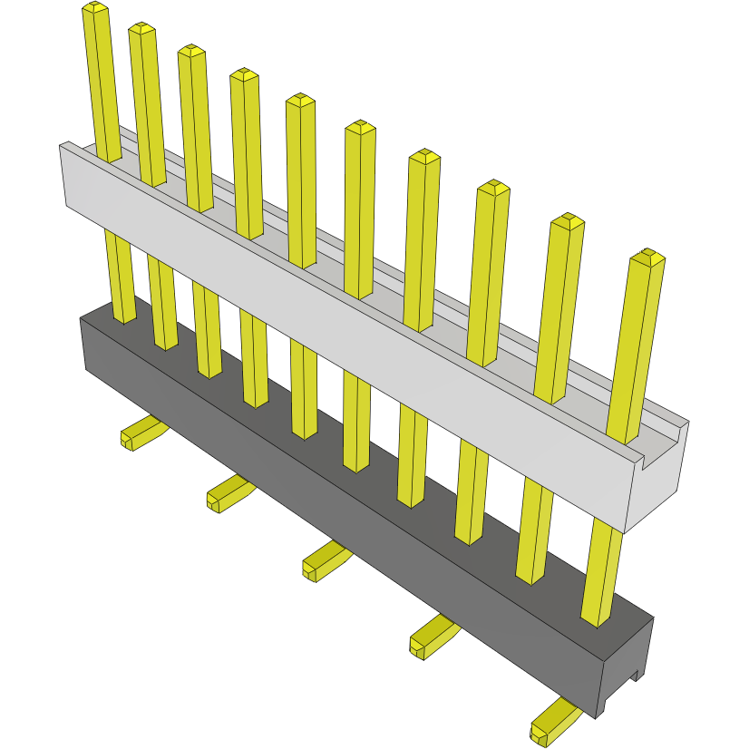 Samtec-HW-10-09-G-S-450-SM Connector Headers and PCB Receptacles Conn Board Stacker HDR 10 POS 2.54mm Solder ST Top Entry SMD Tube