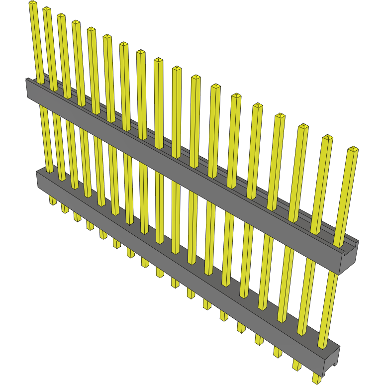 Samtec-DW-18-20-L-S-630 Cabezales del conector y receptáculos PCB Conn Board Stacker HDR 18 POS 2.54mm Solder ST Top Entry Thru-Hole Bulk