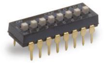 C&K-SDA04H1BDA Interruttore DIP Switch DIP OFF ON SPST 4 Raised Slide 0.1A 24VDC PC Pins 1000Cycles 2.54mm Thru-Hole Tube