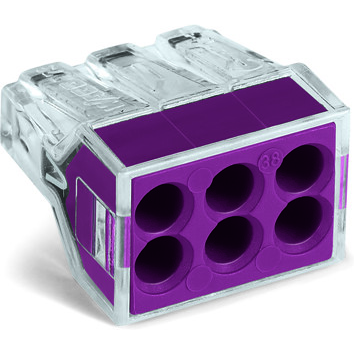 WAGO-773-106/PW25-0250 连接器接线板 Conn Terminal Block SKT 6 POS Cable Mount 24A Box