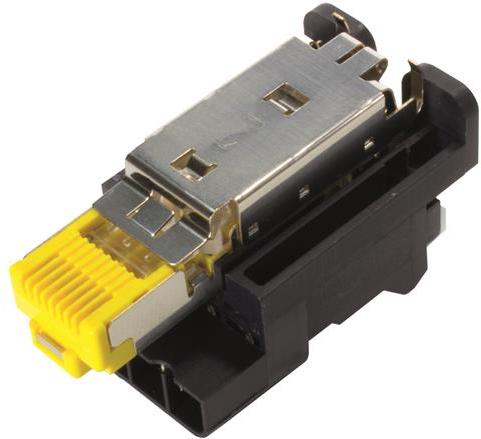 HARTING-09451001760 Interface de raccordement Han3A RJ45 Hybrid 10G insert 8/4p IDC