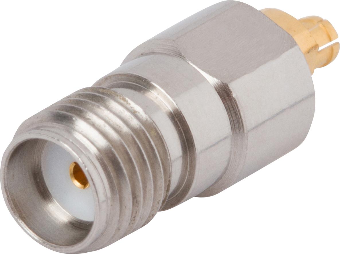 Amphenol SV Microwave-1132-6025 RF-Steckverbinder Conn SMPM-SMA Adapter 0Hz to 18GHz 50Ohm ST F/F Gold Over Nickel Tray