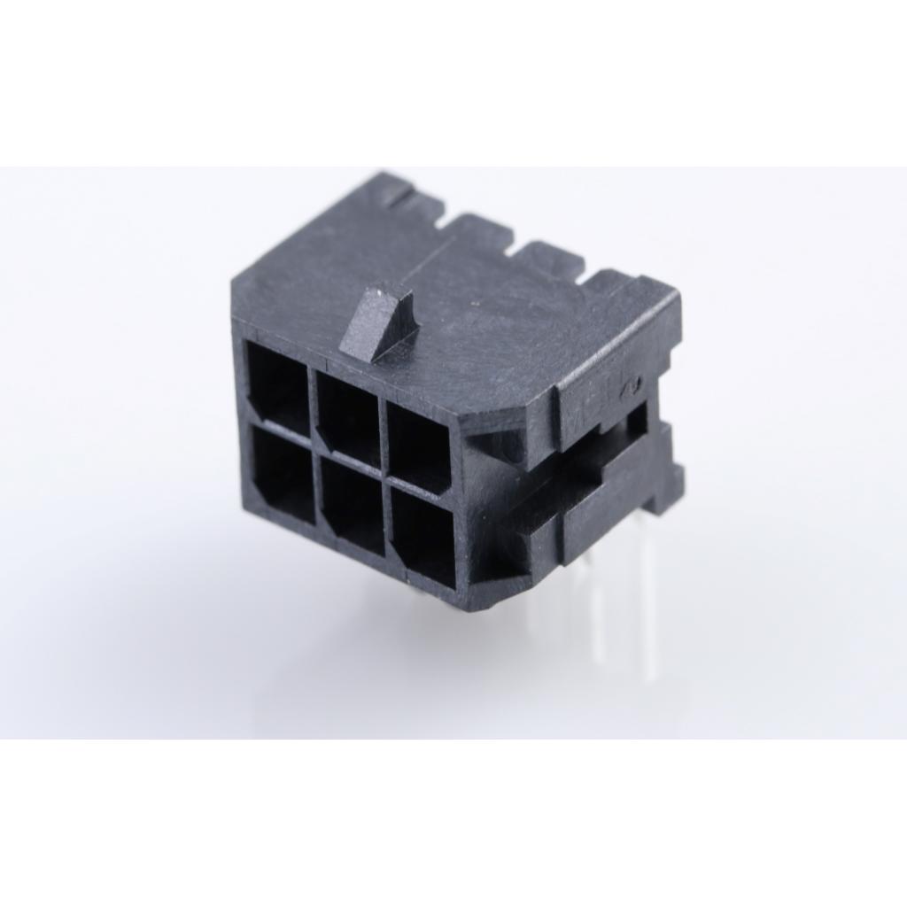 Molex-43045-0600 Steckverbinderleisten und Leiterplattenbuchsen Conn Wire to Board HDR 6Power POS 3mm Solder RA Side Entry Thru-Hole Micro-Fit 3.0 Tray