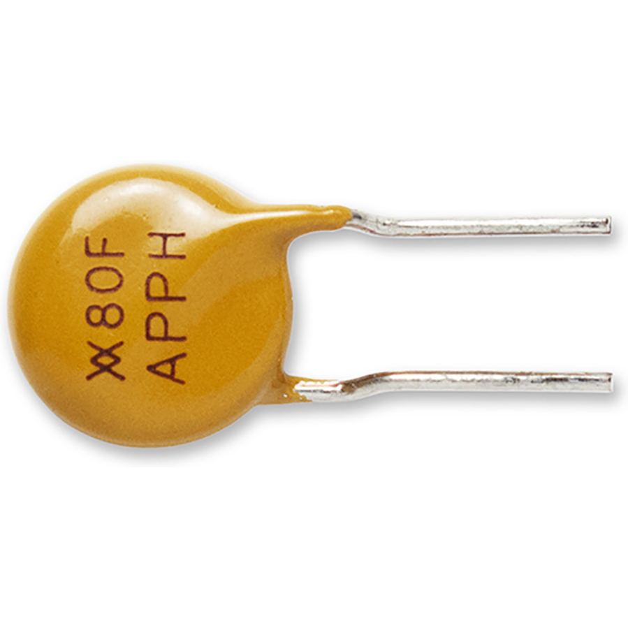 Littelfuse-TRF250-180 Fusible PTC réinitialisable PTC Resettable Fuse 0.18A(hold) 0.65A(trip) 100VDC 10A 0.9W 0.5s 0.8Ohm Radial 9 X 3.8mm Bag