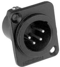 Amphenol-AC4MDZB Steckverbinder für Audio und Video Conn XLR Connector M 4 POS Solder Bucket ST Panel Mount 4 Terminal 1 Port Bag