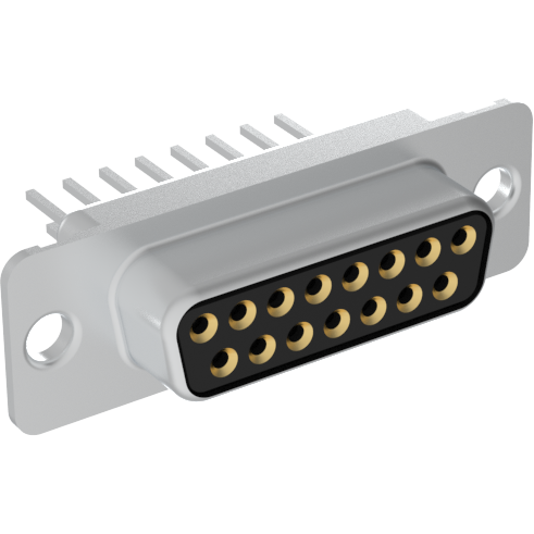 Amphenol Communications Solutions-L77DA15SF179 Connettore D-subminiatura Conn D-Sub F 15 POS 1.37mm Wire Wrap ST Panel Mount 15 Terminal 1 Port Tray