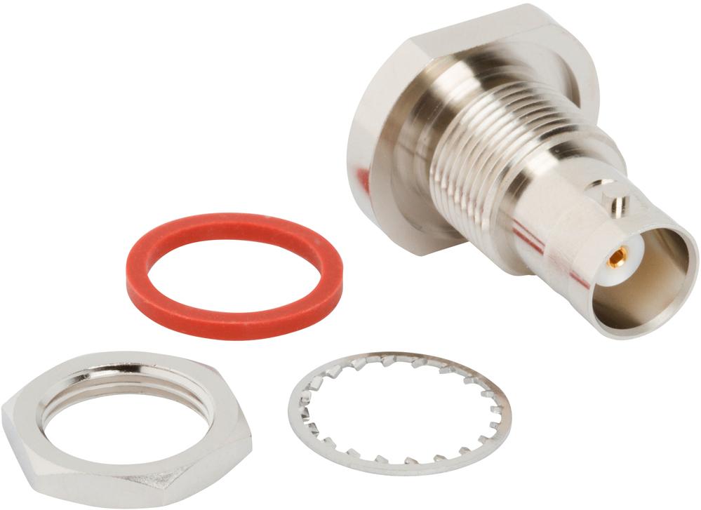 Amphenol RF-AD-BNCJAMCJ-1 RF-Steckverbinder Conn AMC-BNC Adapter 0Hz to 6GHz 50Ohm ST Panel Mount F/F Gold Bag