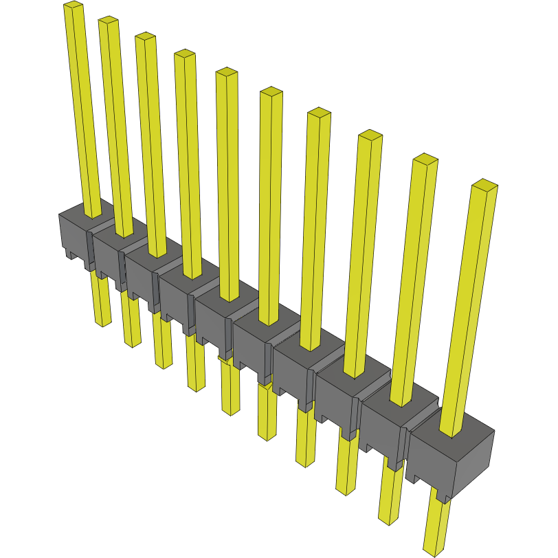 Samtec-MTSW-110-09-L-S-450-LL Piastre connettori e prese PCB Conn Unshrouded Header HDR 10 POS 2.54mm Solder ST Top Entry Thru-Hole Bulk