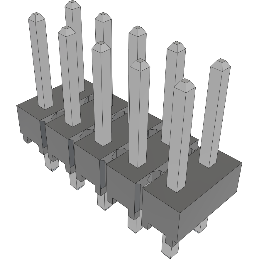 Samtec-HTSW-105-07-T-D Connector Headers and PCB Receptacles Conn Unshrouded Header HDR 10 POS 2.54mm Solder ST Top Entry Thru-Hole