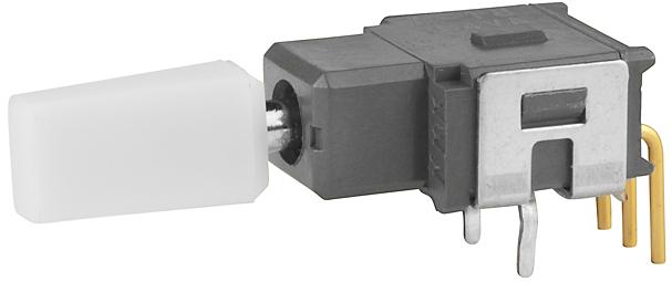 NKK Switches-A18KH-AB Switch Toggle Switch Toggle (ON) OFF (ON) SPDT Paddle PC Pins 0.1A 28VAC 28VDC 0.4VA PC Mount with Bracket