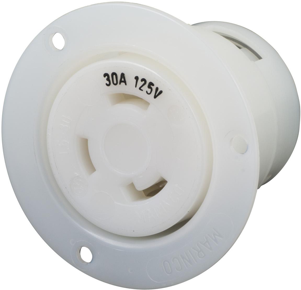 Marinco-305FO 电源连接器 30A 125V FLANGED OUTLET