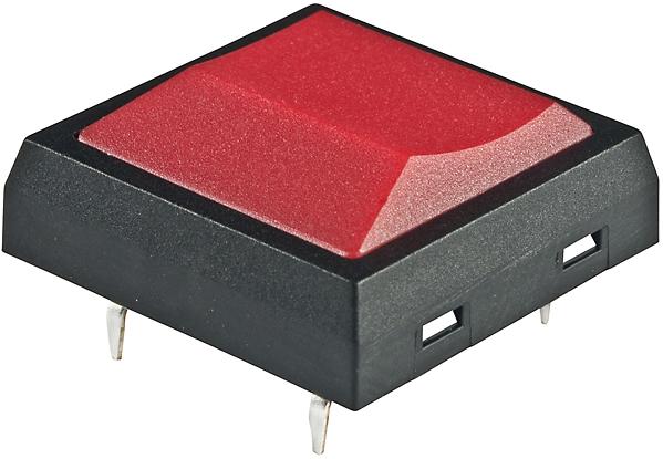 NKK Switches-JF15SP3C Conmutador táctil Switch Tactile OFF (ON) SPST Sculptured Button PC Pins 0.05A 24VDC 500000Cycles 1.96N Thru-Hole