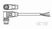 TE Connectivity-1-2273100-1 Montajes de cables, otros Sensor Cable1.5m 22AWG M12 Circular 5 POS PL Box
