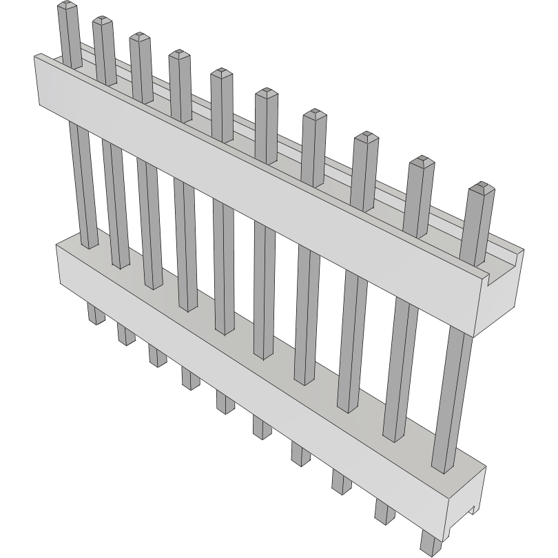 Samtec-HW-10-09-T-S-520-105 Steckverbinderleisten und Leiterplattenbuchsen Conn Board Stacker HDR 10 POS 2.54mm Solder ST Top Entry Thru-Hole FLEX STACK Bulk