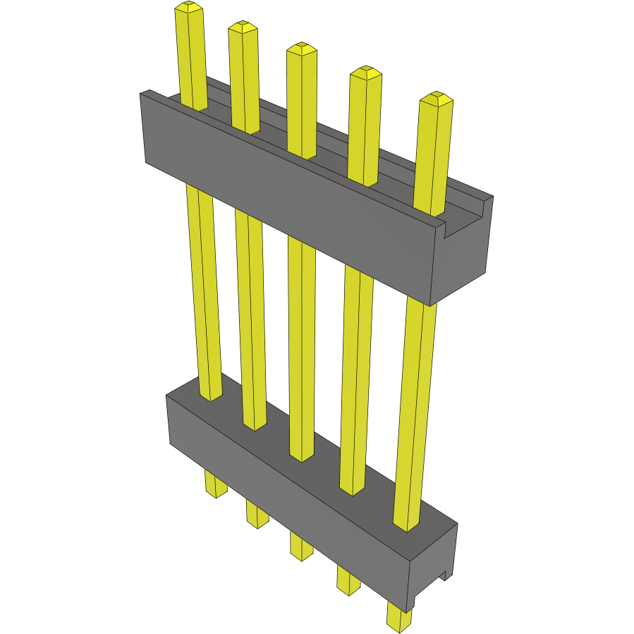 Samtec-DW-05-10-L-S-600 Connector Headers and PCB Receptacles Conn Board Stacker HDR 5 POS 2.54mm Solder ST Top Entry Thru-Hole Bulk