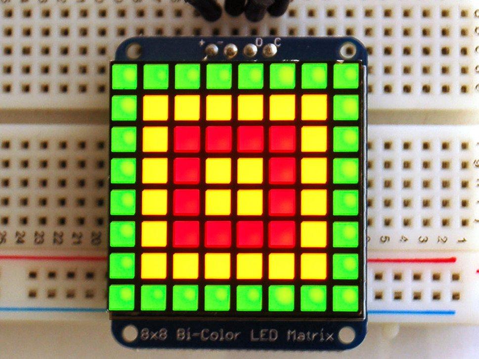 Adafruit Industries-902 Kit e strumenti di sviluppo Bicolor LED Square Pixel Matrix with I2C Backpack
