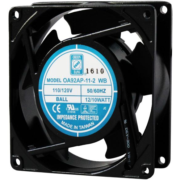 ORION FANS-OA92AP-22-3WB Blowers and Fans AC Fan Axial Ball Bearing 230V 160V to 260V 22CFM 19dB 92 X 92 X 26mm Low Speed