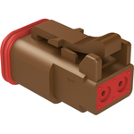 Conn Housing PL 2 POS Crimp ST Cable Mount Brown