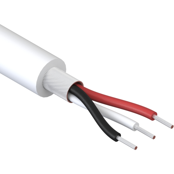 Tensility International-30-00458 Kabel, Mehrleiter Wire, 3C TS, 26 AWG, 150V, 70C, 3.2 mm, spiral shield, TPU, white, WBL