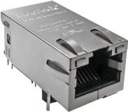 Bel Fuse-0826-1X1T-JK-F Steckverbinder, Telefon und Telekommunikation Conn RJ-45 F 8 POS 1.02mm Solder RA Thru-Hole 20 Terminal 1 Port MagJack® Tray