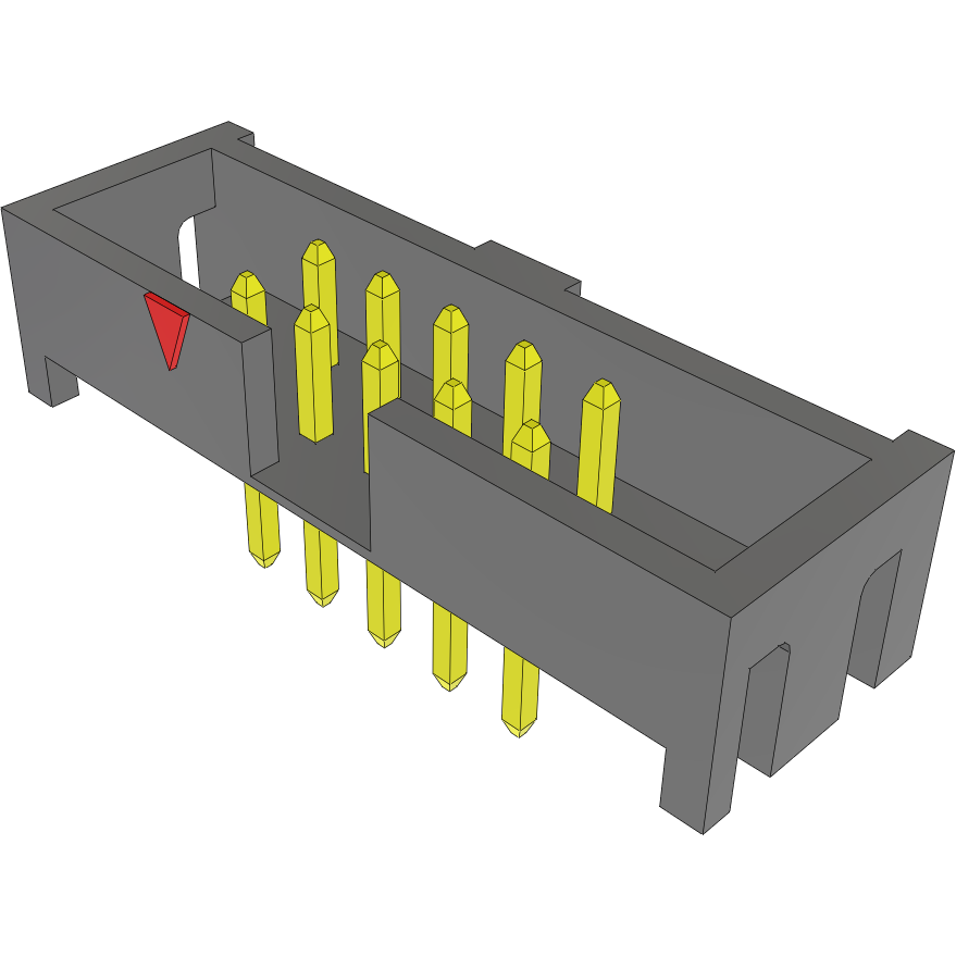 Samtec-ETMM-105-02-F-D-TH Embases de raccordement et réceptacles PCB Conn Shrouded Header (4 Sides) HDR 10 POS 2mm Solder ST Thru-Hole Tube