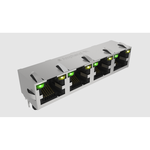 Conn Modular Jack F 24 POS 2.03mm Solder RA Thru-Hole 40 Terminal 4 Port Tray