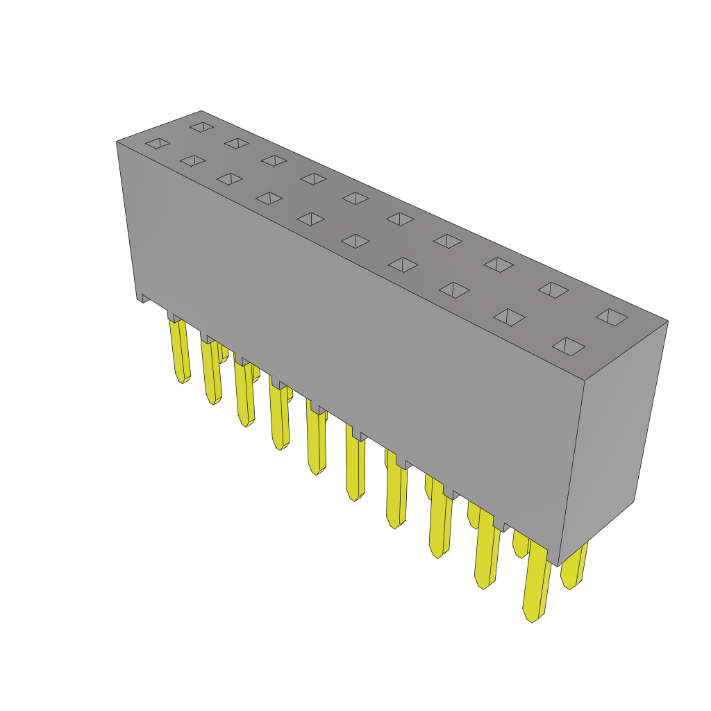 Samtec-SSW-110-02-F-D Steckverbinderleisten und Leiterplattenbuchsen Conn Socket Strip SKT 20 POS 2.54mm Solder ST Top Entry Thru-Hole Bulk
