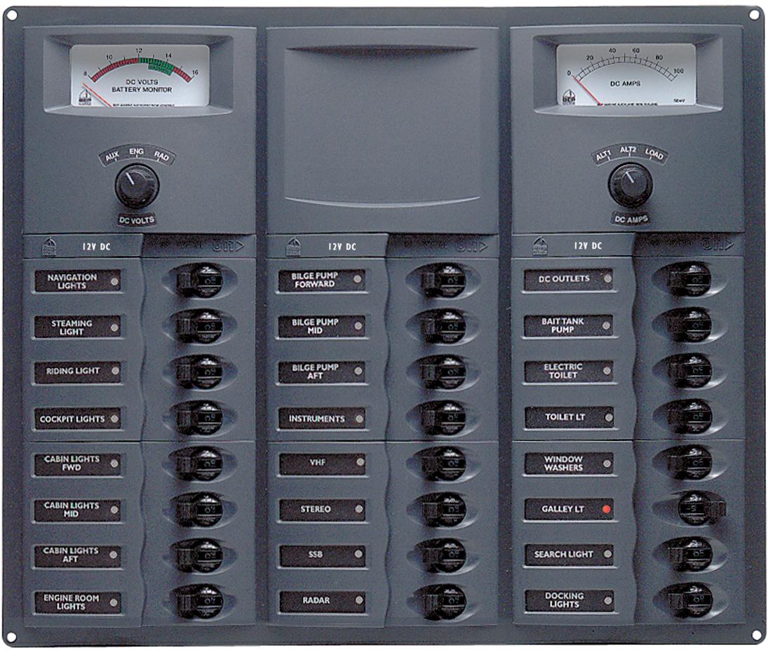 BEP Marine-905-AM Stromkreisunterbrecher Panel 24SP DC12V ANA Vertical