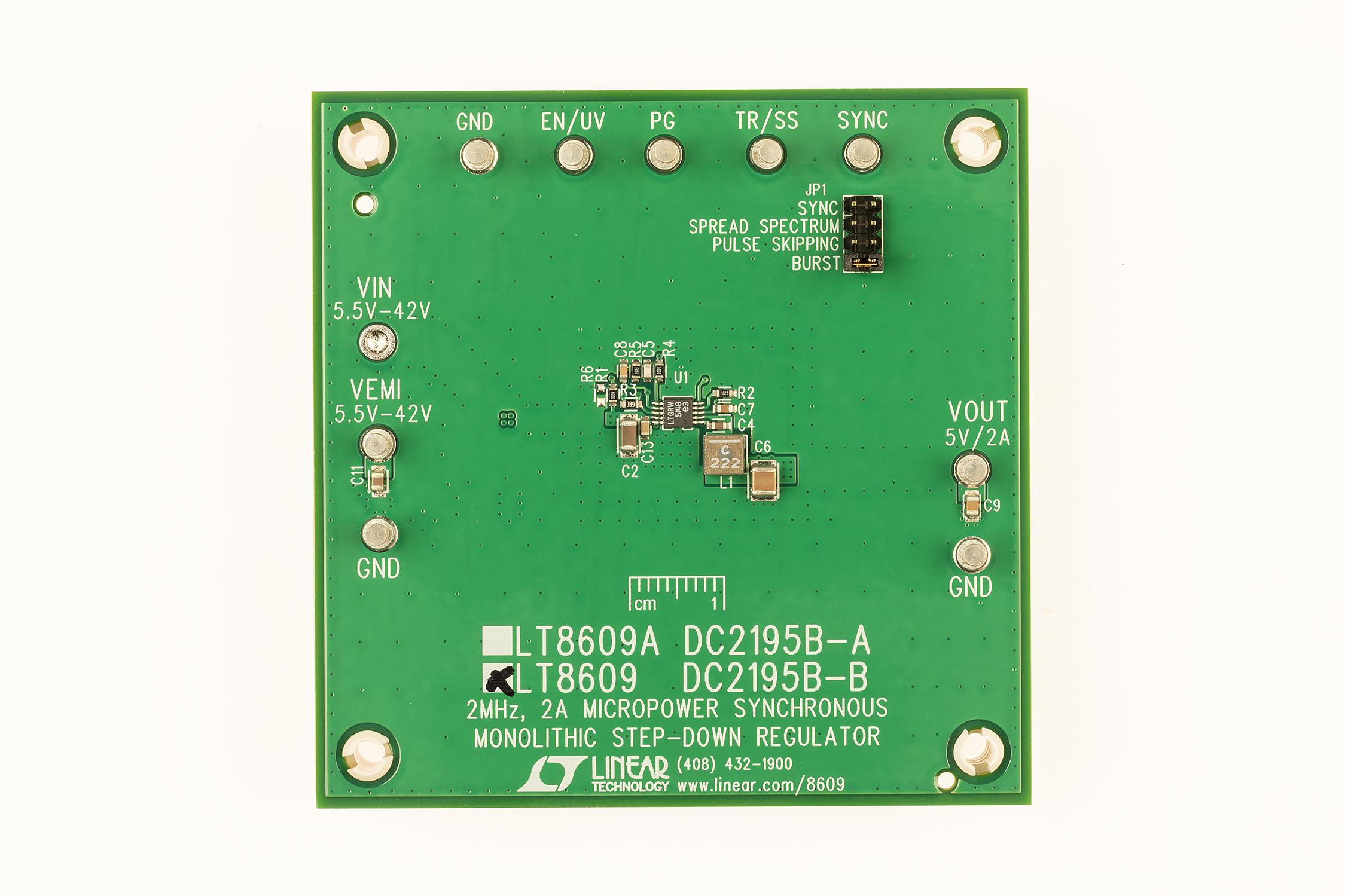 Analog Devices-DC2195B-B 电源管理开发电路板和套件 LT8609 DC to DC Converter and Switching Regulator Chip 4.8V to 5.2V Output Demonstration Circuit