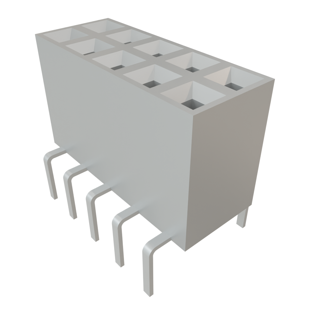 Samtec-BCS-105-S-D-PE Embases de raccordement et réceptacles PCB Conn Socket Strip SKT 10 POS 2.54mm Solder ST Top Entry Thru-Hole TIGER CLAW™ Tube