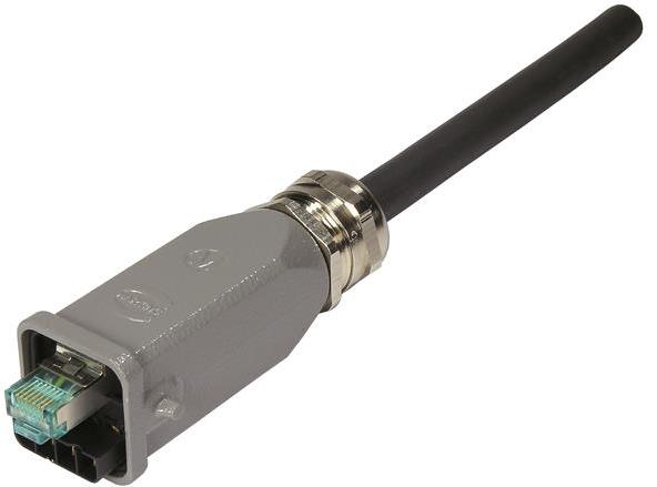 HARTING-09451151720 Interface de raccordement Conn RJ-45 Hybrid PL/PL 8/4 POS IDT ST Cable Mount 12 Terminal 2 Port