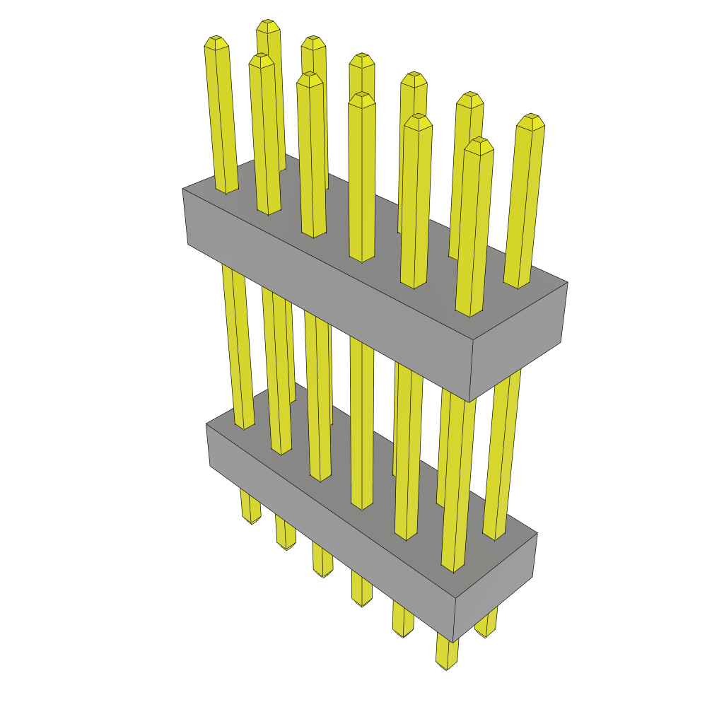 Samtec-TW-06-07-G-D-450-110 Connector Headers and PCB Receptacles Conn Board Stacker HDR 12 POS 2mm Solder ST Top Entry Thru-Hole Bulk