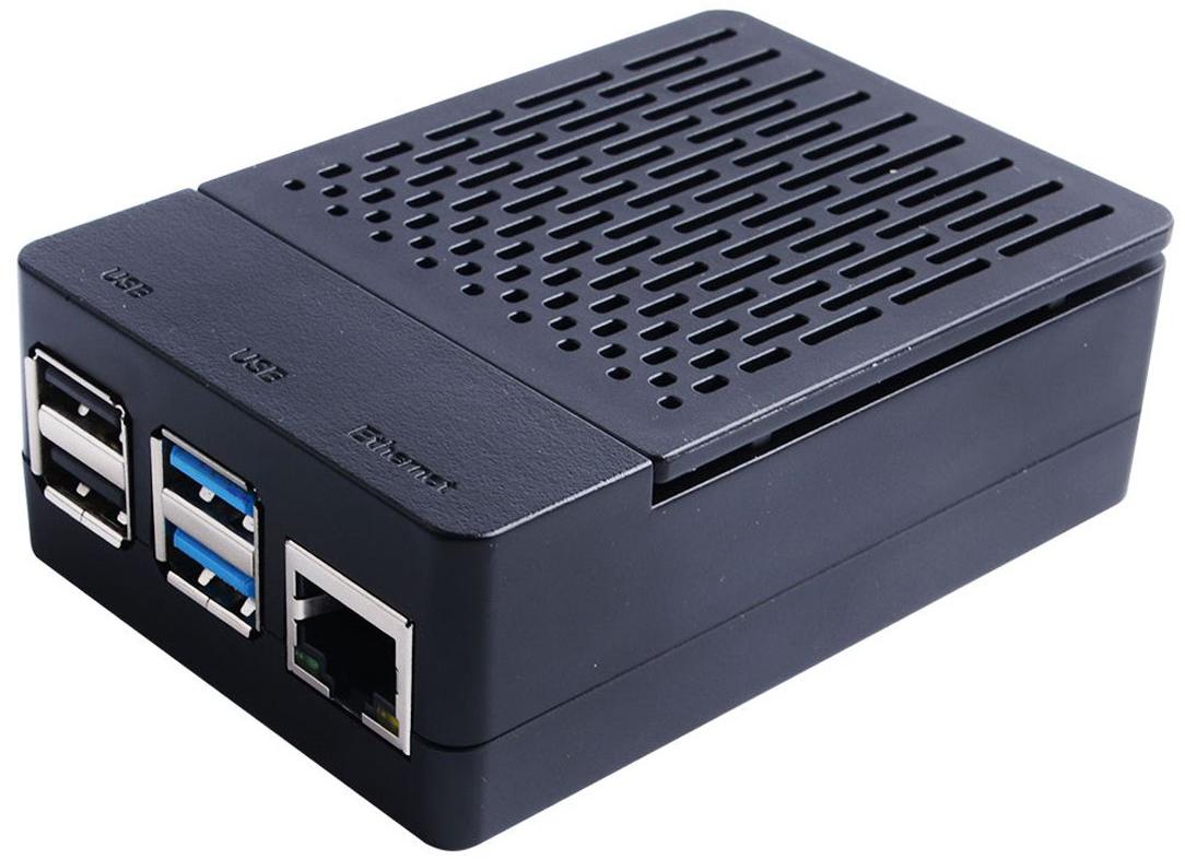 Seeed Technology Co.,Ltd-114992053 Kästen, Gehäuse und Gestelle ABS H-Type Black Case for Raspberry Pi 4 B