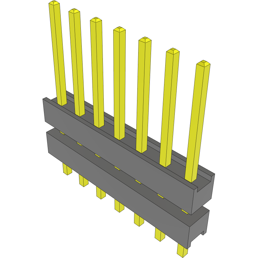 Samtec-DW-07-09-T-S-250 Piastre connettori e prese PCB Conn Board Stacker HDR 7 POS 2.54mm Solder ST Top Entry Thru-Hole Bulk