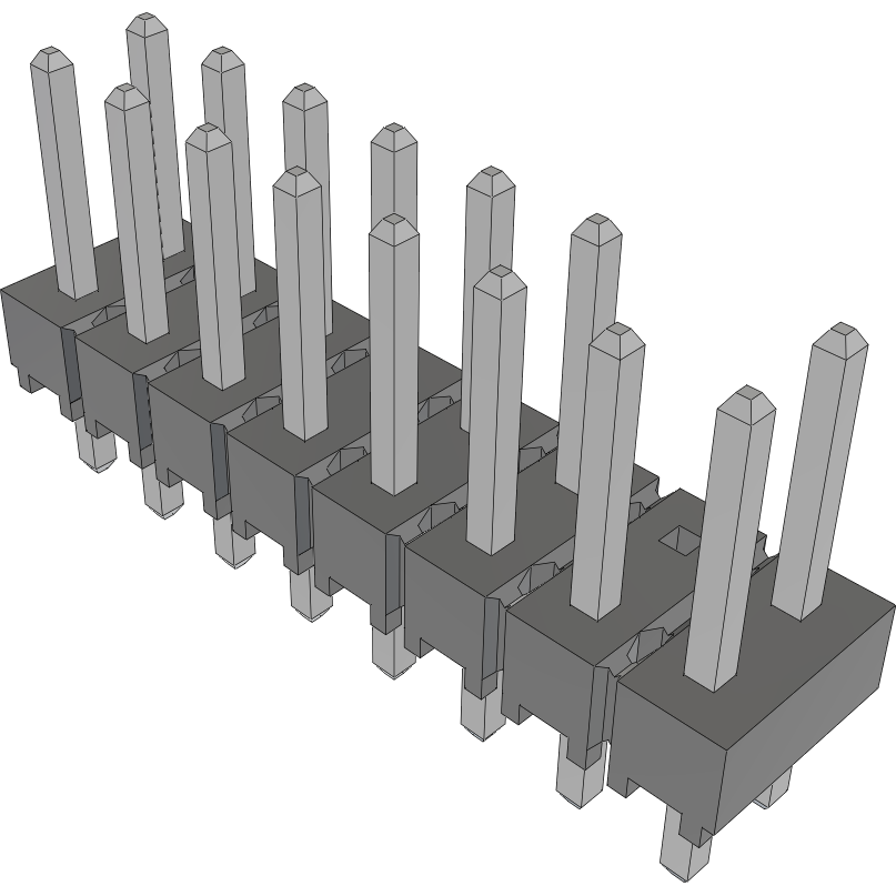 Samtec-HTSW-108-07-T-D-014 Steckverbinderleisten und Leiterplattenbuchsen Conn Unshrouded Header HDR 16 POS 2.54mm Solder ST Top Entry Thru-Hole Bulk