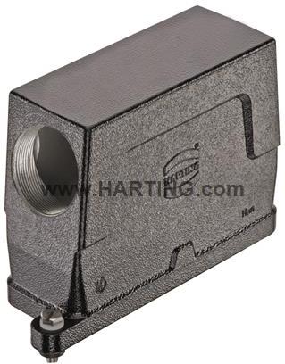 HARTING-19400240569 Schrumpfbalgenadapter Hood 90° 24HPR Shell Size Powder Die Cast Aluminum Screw Lock