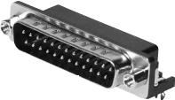ADAM TECH-DB25-PE-1-SL Conector D-subminiatura Conn D-Sub M 25 POS 1.38mm Solder ST Thru-Hole 25 Terminal 1 Port Tray