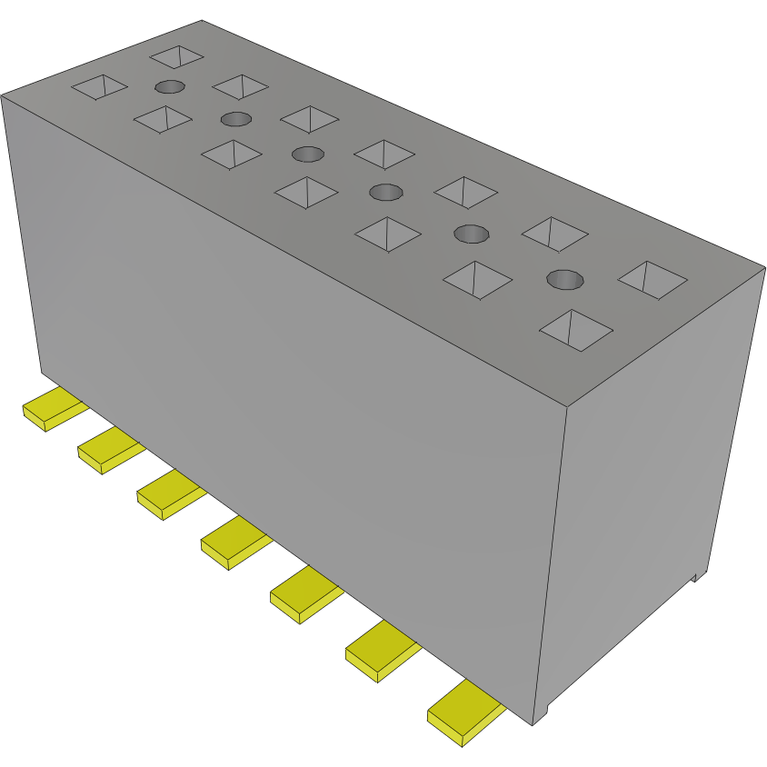 Samtec-FLE-107-01-G-DV-TR Cabezales del conector y receptáculos PCB Conn Socket Strip SKT 14 POS 1.27mm Solder ST Top Entry SMD T/R